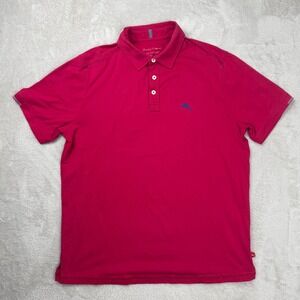 Tommy Bahama Island Zone Polo Shirt Mens Medium Pink‎ Preowned Short Sleeve